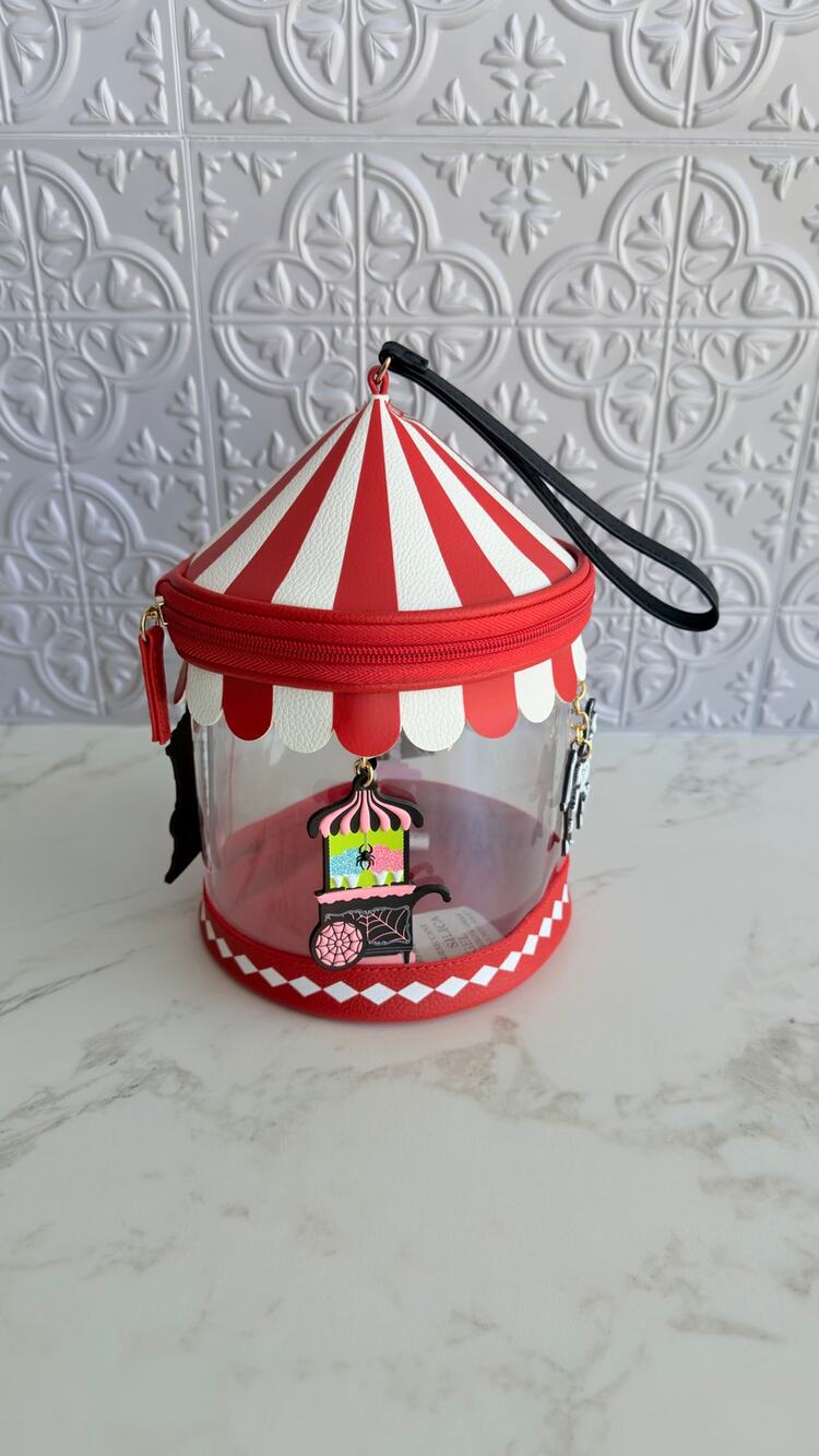 Bath & Body Works Halloween Spooky Carnival Carousel Cosmetic Bag Wristlet NWT